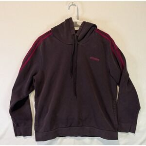 Adidas Hoodie Sweatshirt Pullover Activewear 3-Stripe‎ Logo Brown Pink XL